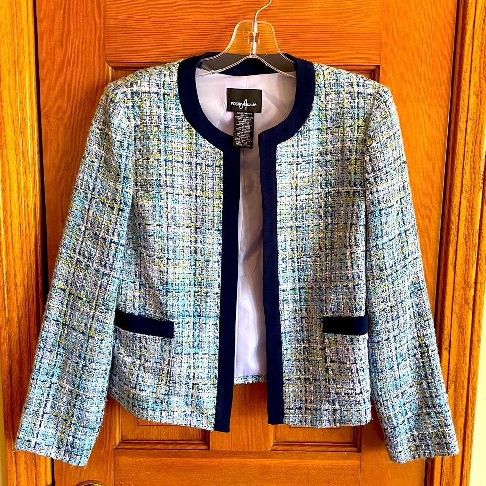 Positive Attitude Women’s Multicolor Tweed Lined Blazer. Size 4P - Picture 1 of 5